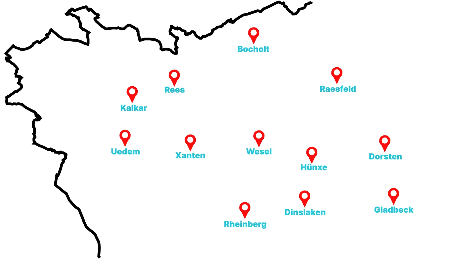 Karte: Einsatzgebiet Borken