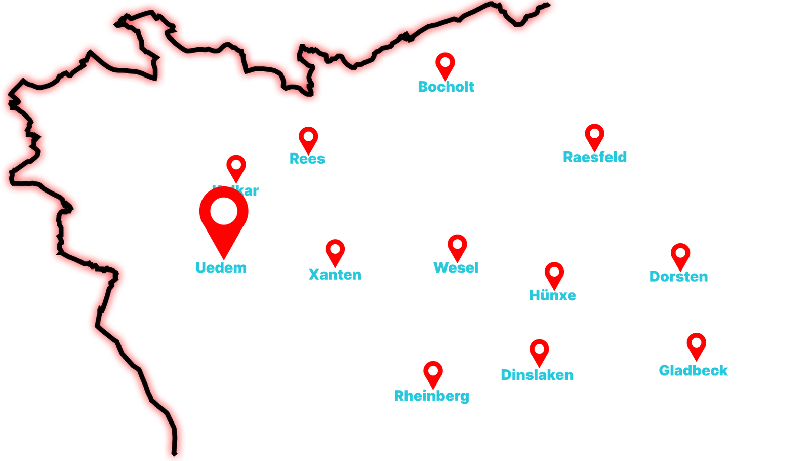 Karte: Einsatzgebiet Uedem